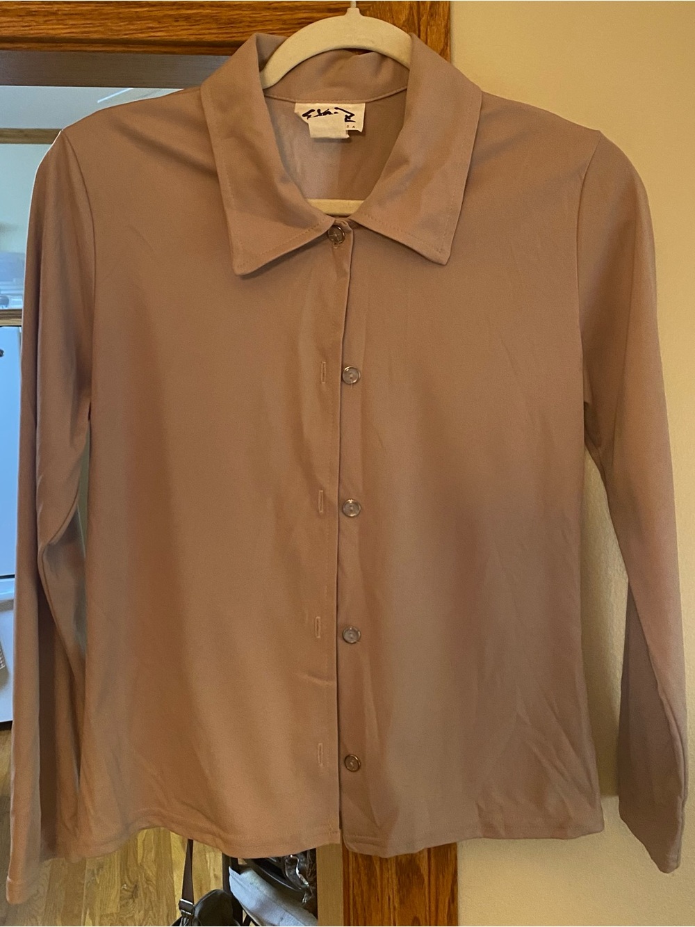 Beige button up shirt size medium